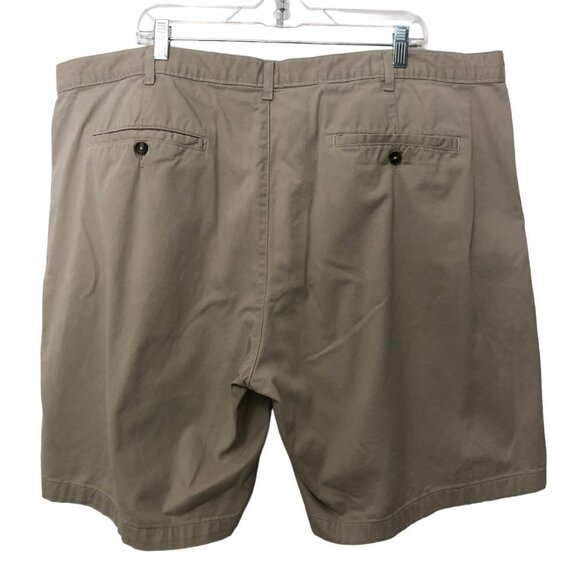 Men's Saddlebred Shorts Khaki Size 46W Front and Back Pockets Flat Front - Picture 2 of 6